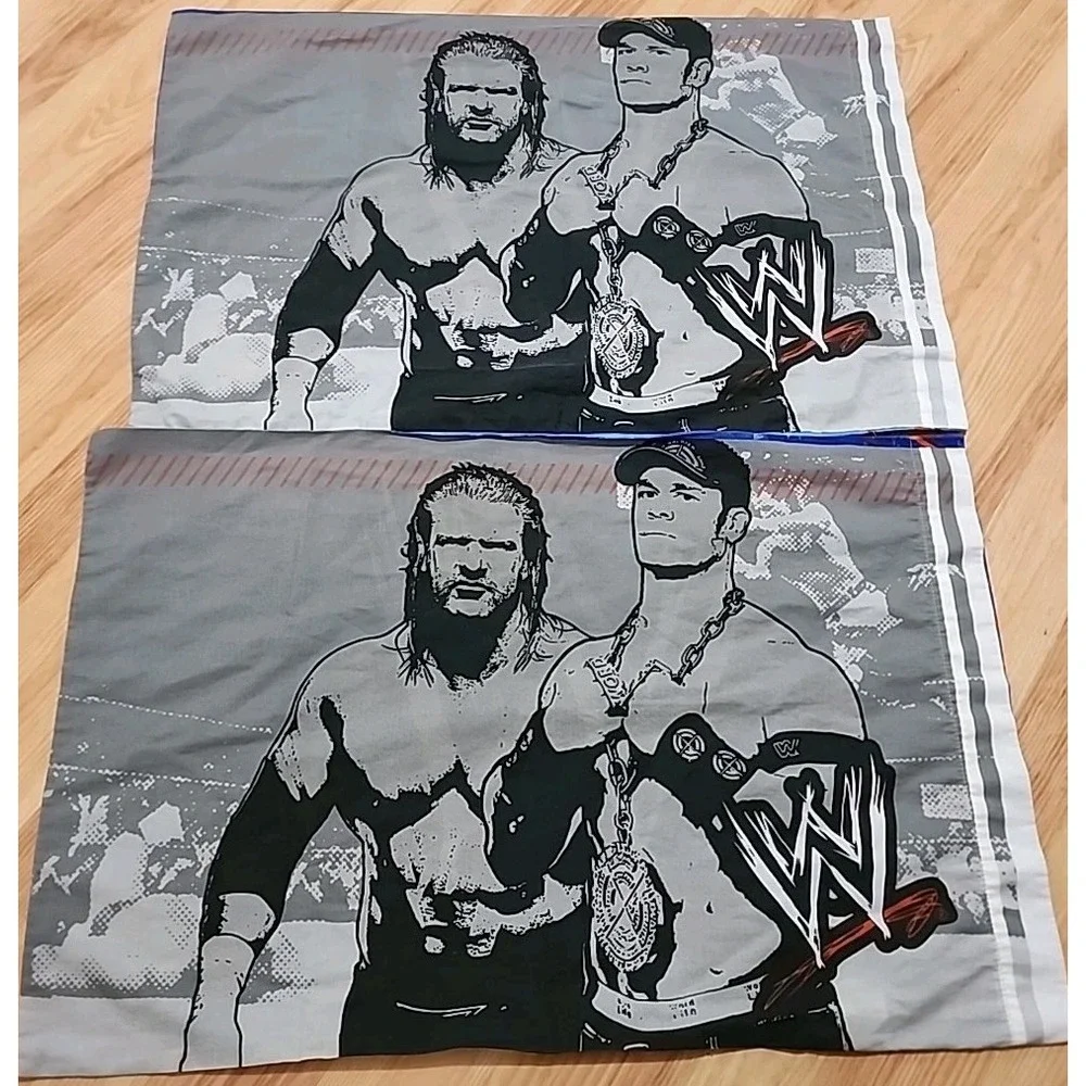 WWE Triple H John Cena Pillow Case 2008 wrestling 2 Sided (the Set(2 )